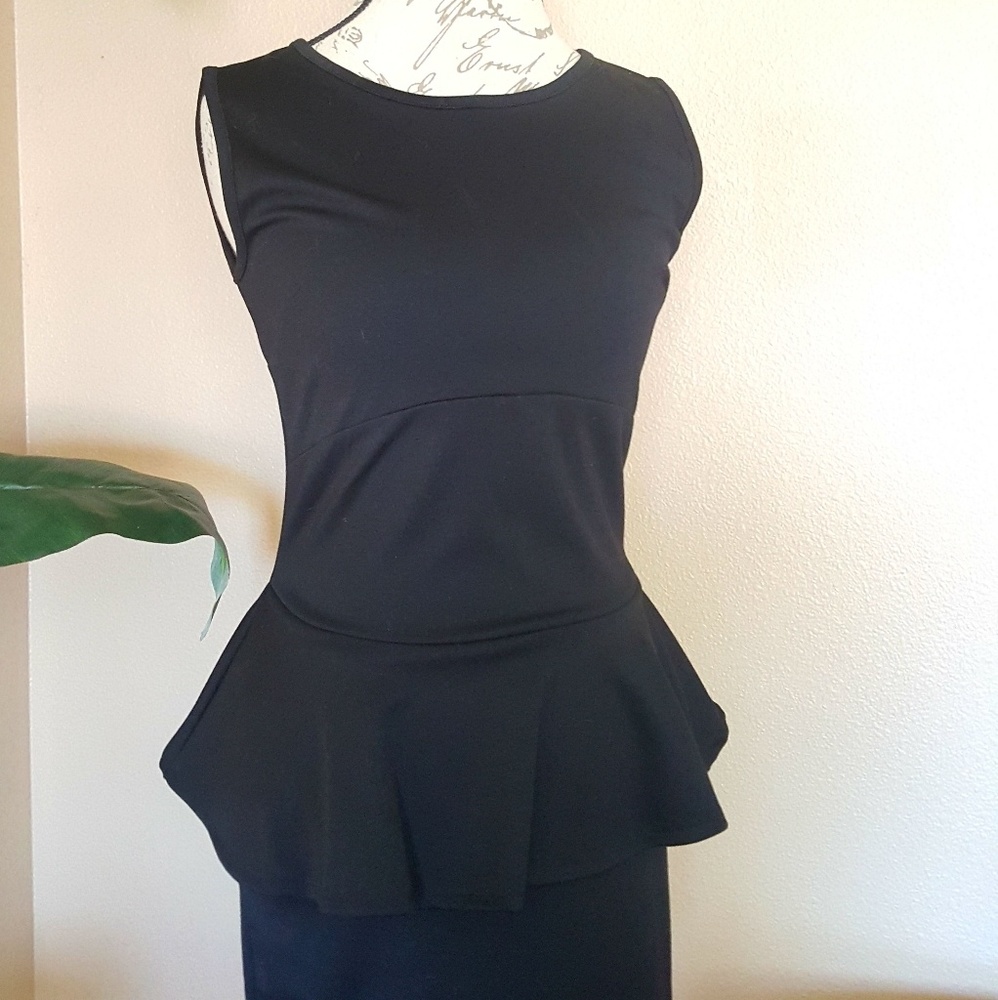 Sexy Peplum Black Dress